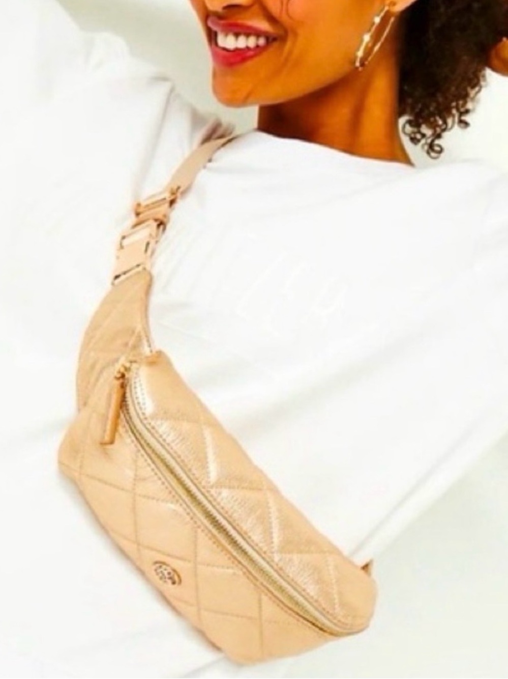 Lilly Pulitzer Kenton Gold Leather Belt Bag Fanny Pack